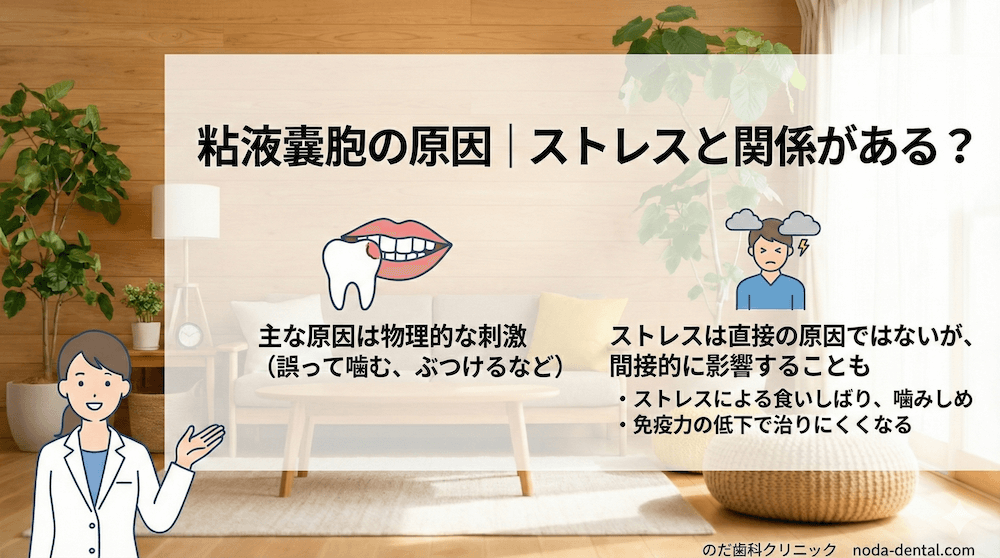 粘液嚢胞の原因｜ストレスと関係がある？