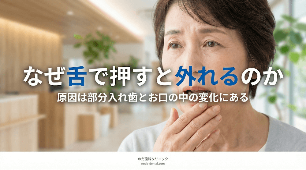 なぜ舌で押すと外れるのか｜原因は部分入れ歯とお口の中の変化にある
