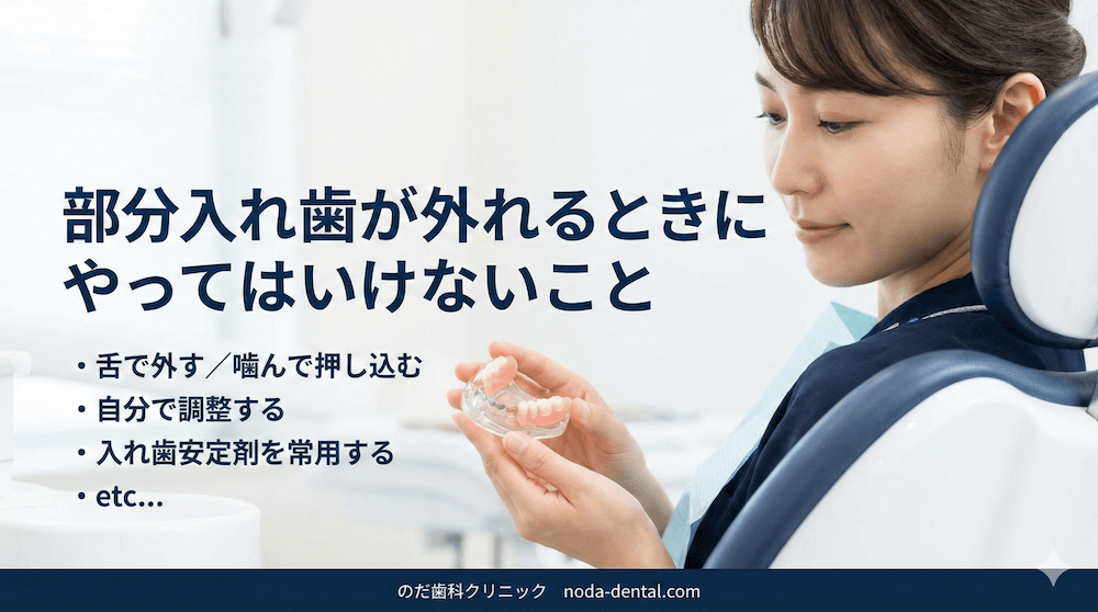 部分入れ歯が外れるときにやってはいけないこと